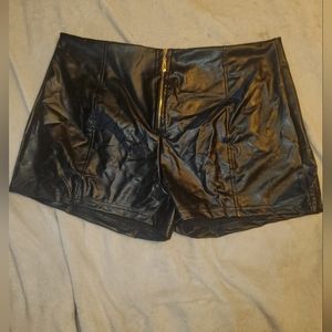 Faux leather shorts